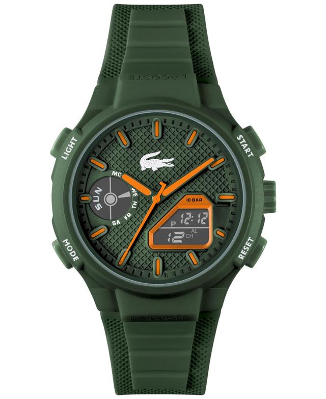 Lacoste Mens LC33 Ana-Digi Khaki Green Silicone Strap Watch Product Image