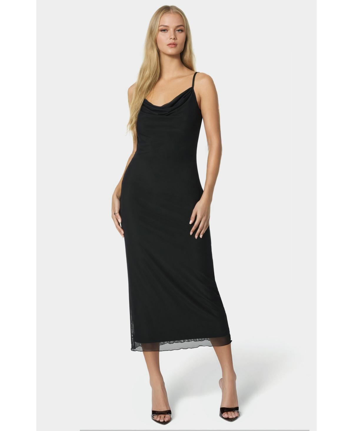 bebe Womens Women s Power Mesh Maxi Slip Dress Product Image