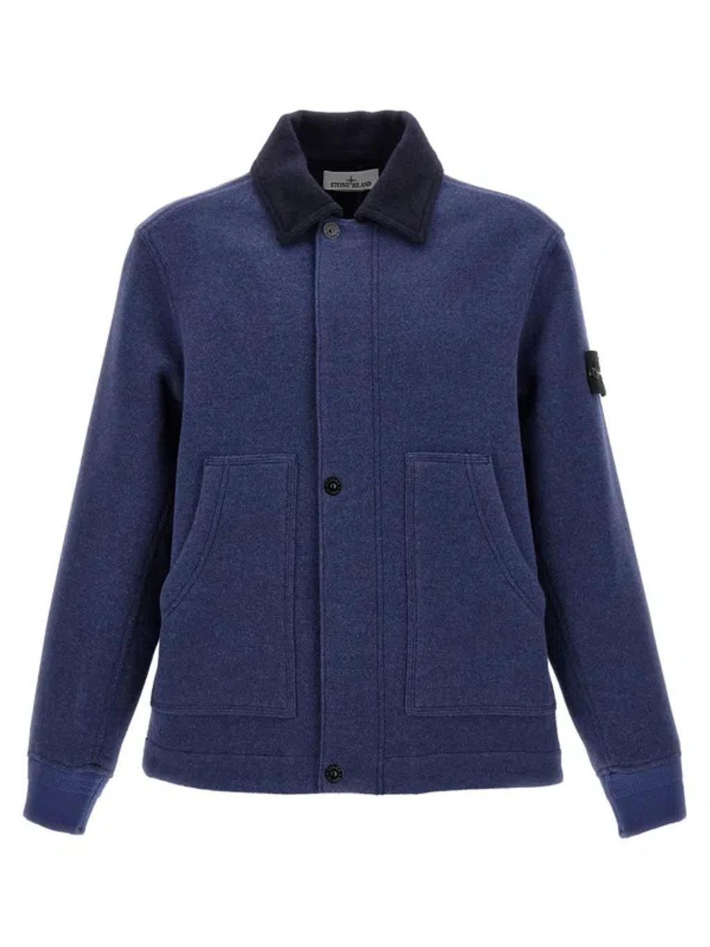 Panno Double Casual Jackets, Parka Blue Product Image