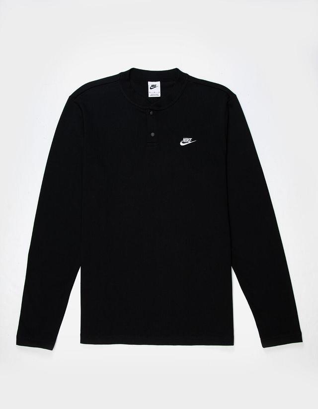 NIKE Club Mens Long Sleeve Henley Tee Product Image