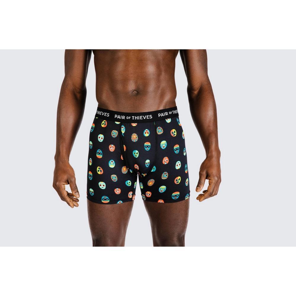 Pair of Thieves Mens Super Fit Novelty Masks Boxer Briefs - Black/Fictitious Character XL Product Image