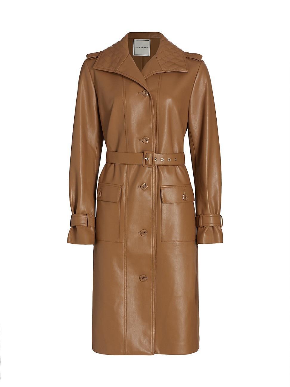 Womens Vegan Leather Trench Coat product image