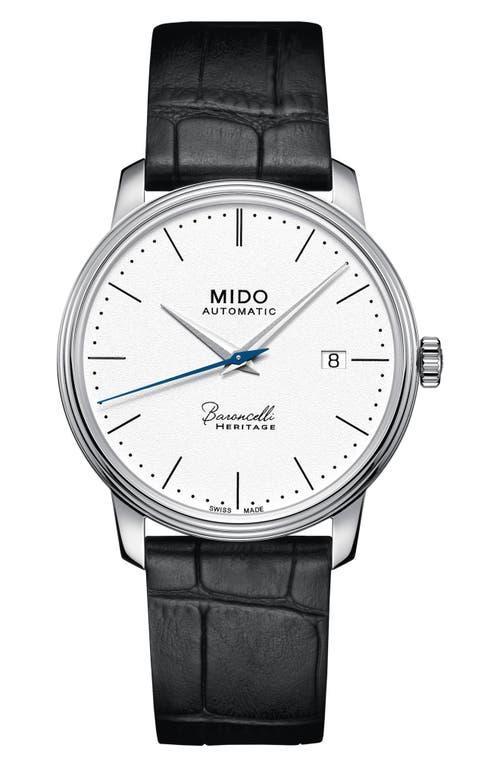 MIDO Baroncelli Heritage Automatic Leather Strap Watch, 39mm Product Image