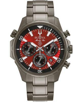 Bulova Marine Star Mens Gray Stainless Steel Bracelet Watch 98b350, One Size Product Image