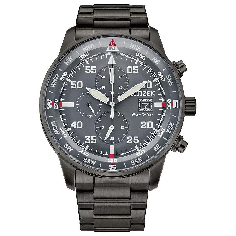 Citizen Mens Eco-Drive Brycen Weekender Grey IP Stainless Steel Chronograph Bracelet Watch Gray Product Image