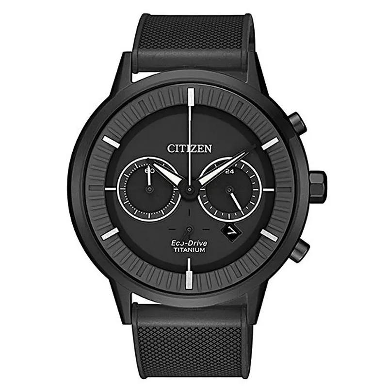 Citizen Mens Eco-Drive Classic Black Titanium Chronograph Watch - CA4405-17H Product Image