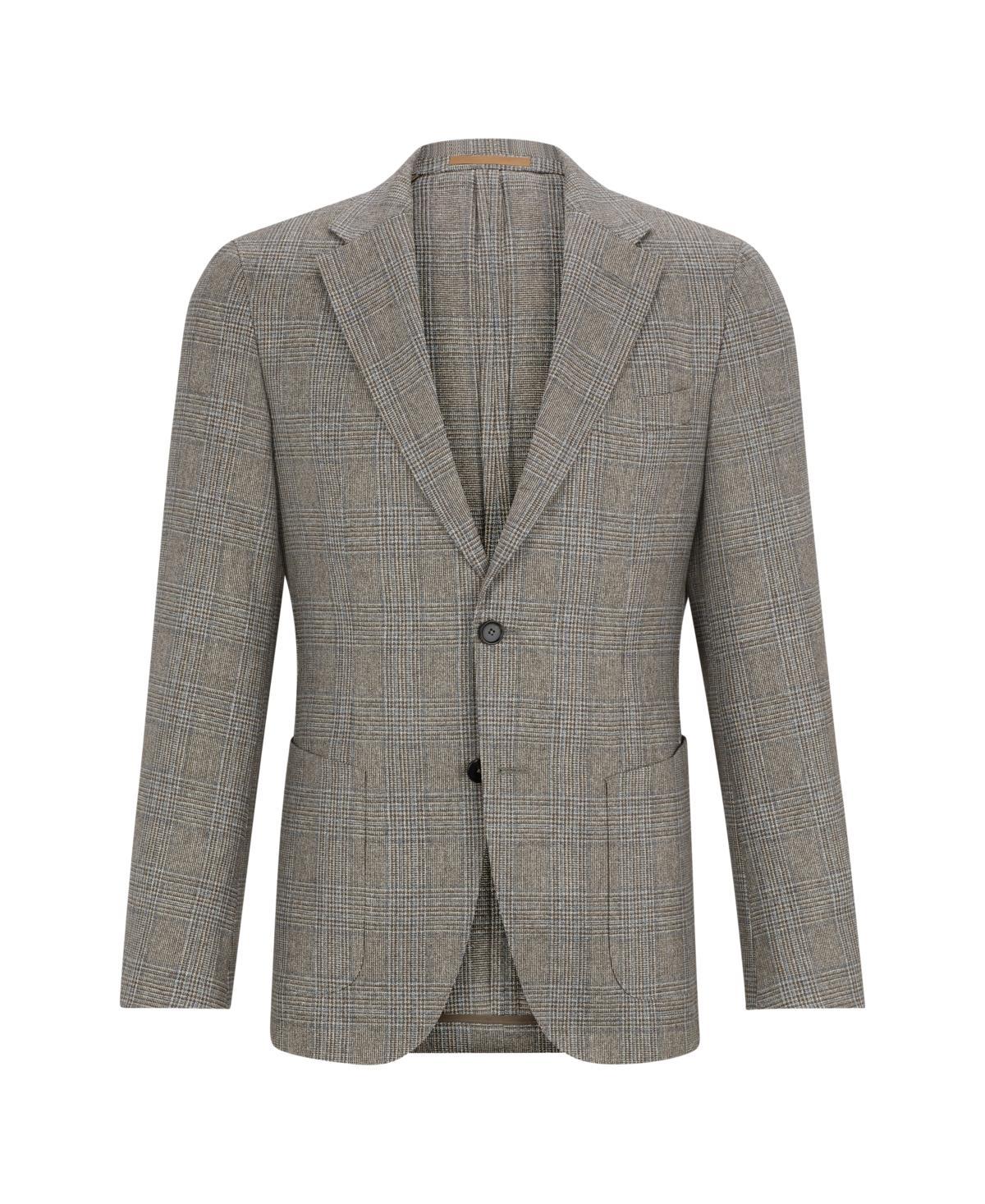 Boss by Hugo Boss Mens Checked Silk and Slim-Fit Jacket Product Image