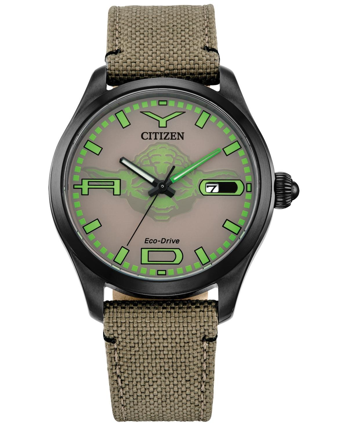 Men's Citizen Eco-DriveÂ® Star Warsâ¢ Yodaâ¢ Beige Nylon Strap Watch with Brown Dial (Model: Bm6839-06W) Product Image