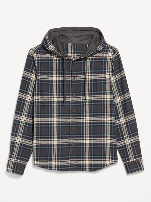 Hooded Flannel Shirt Product Image