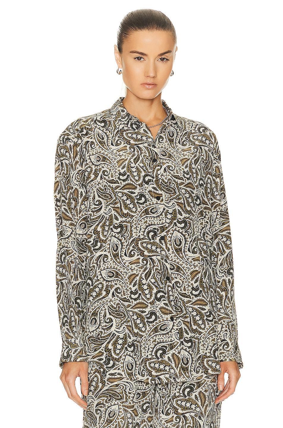 Matteau Long Sleeve Silk Shirt Olive. (also in ). Product Image