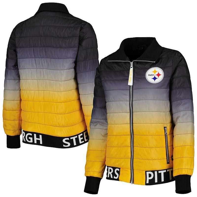 Womens The Wild Collective Black Pittsburgh Steelers Color Block Full-Zip Puffer Jacket - Black Product Image