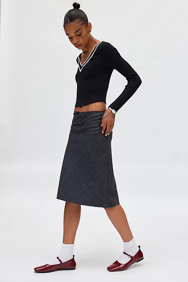 Urban Renewal Remnants Plaid Knee Length Column Midi Skirt Womens at Urban Outfitters Product Image