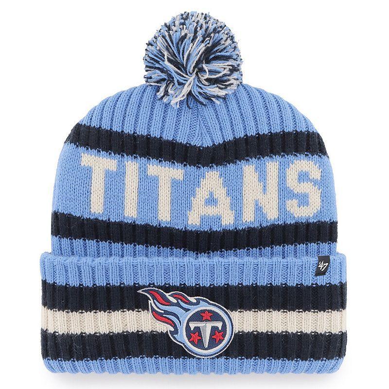 Mens 47 Blue Tennessee Titans Bering Cuffed Knit Hat with Pom Product Image