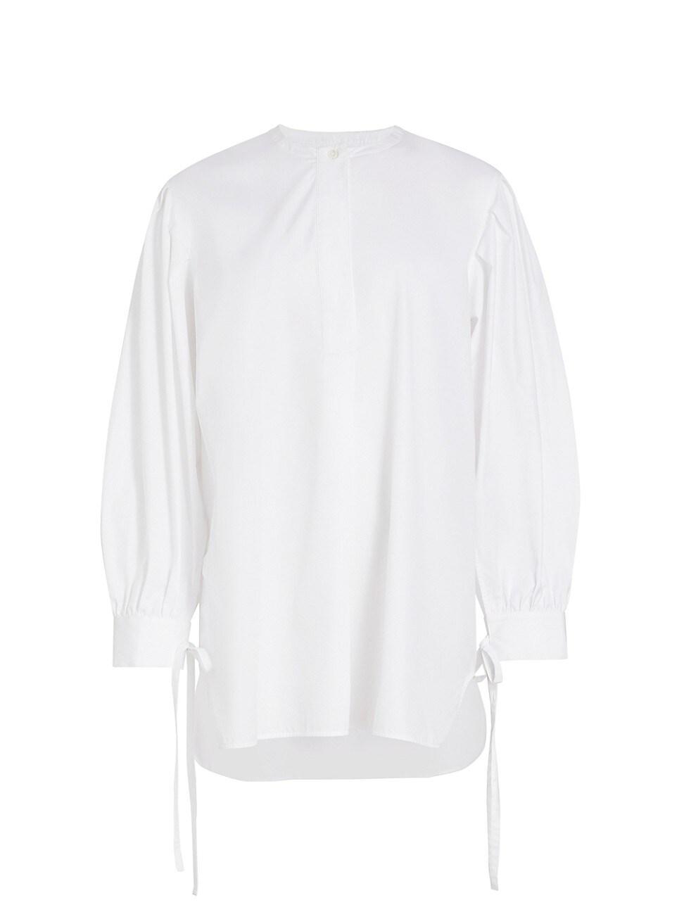 Womens Poplin Tie-Cuff Tunic Product Image