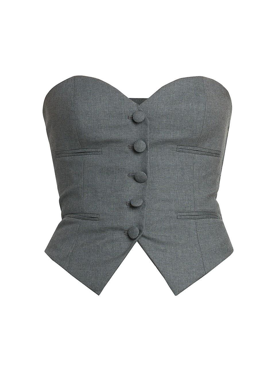 Womens Strapless Wool Crop Vest Product Image