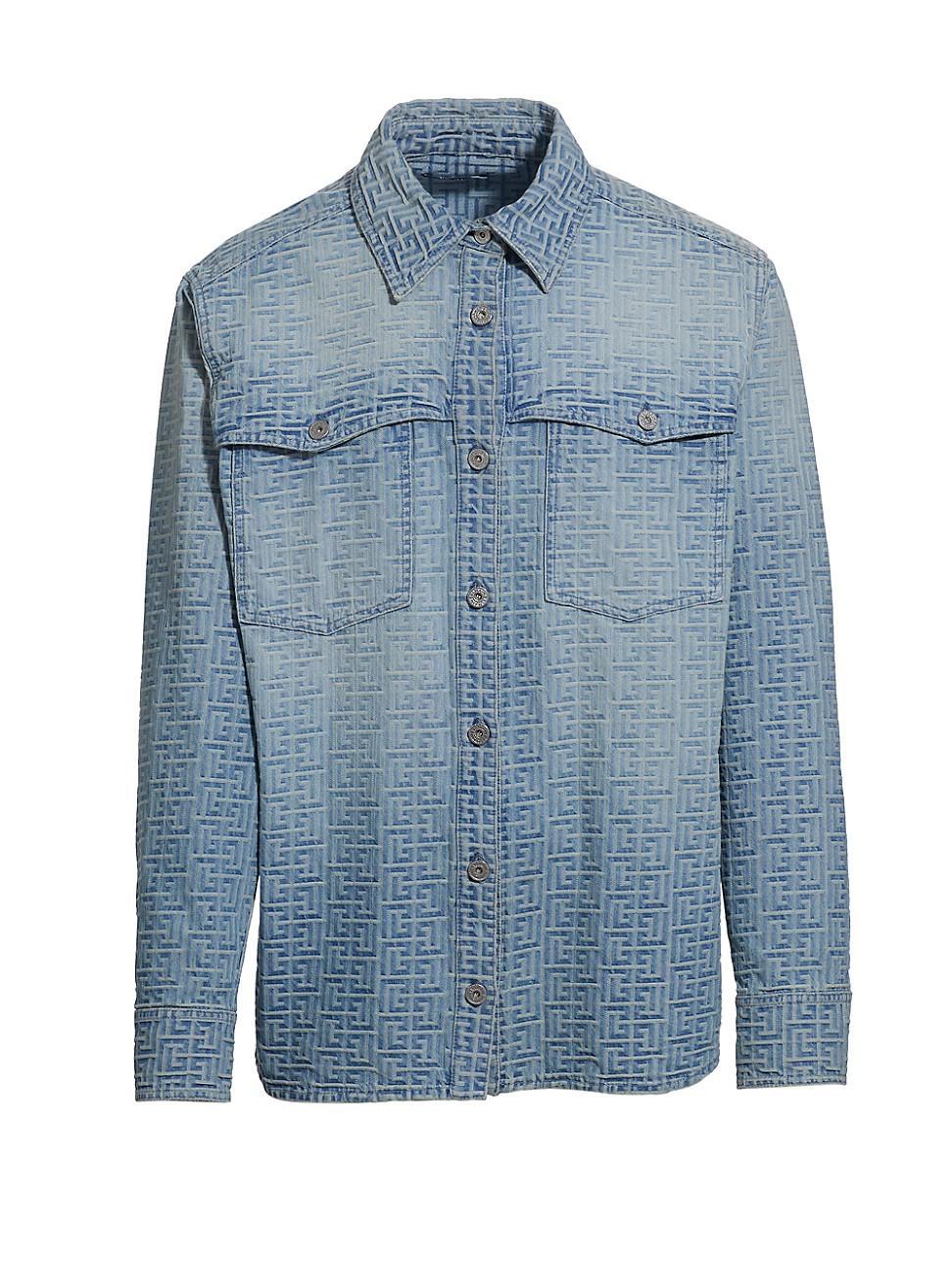 Mens Jacquard Monogram Denim Shirt Product Image