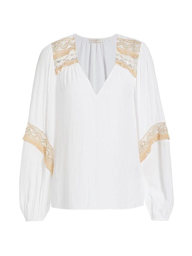 Womens Laurel Embroidered Tassel Blouse Product Image