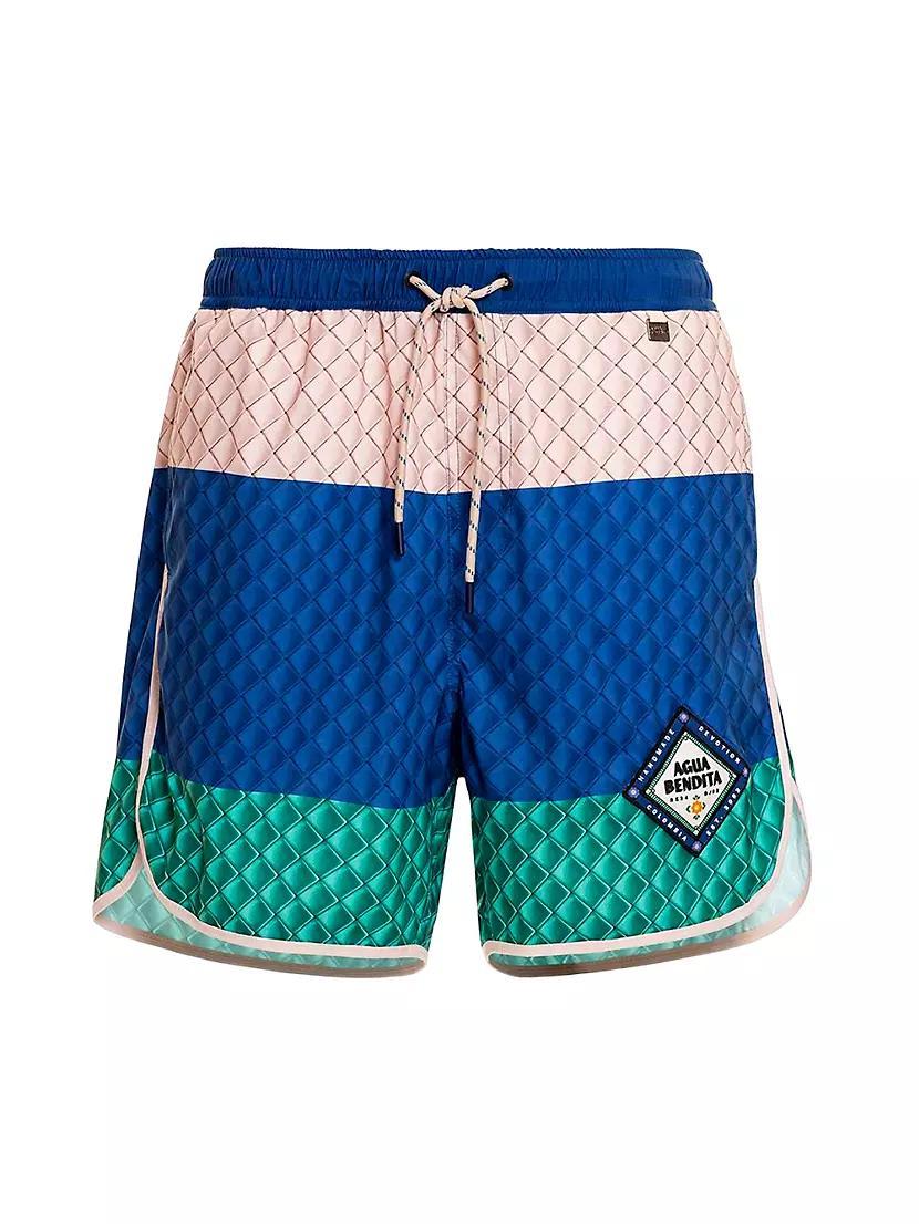 Returning To The Roots Liam Tile Swim Trunks Product Image