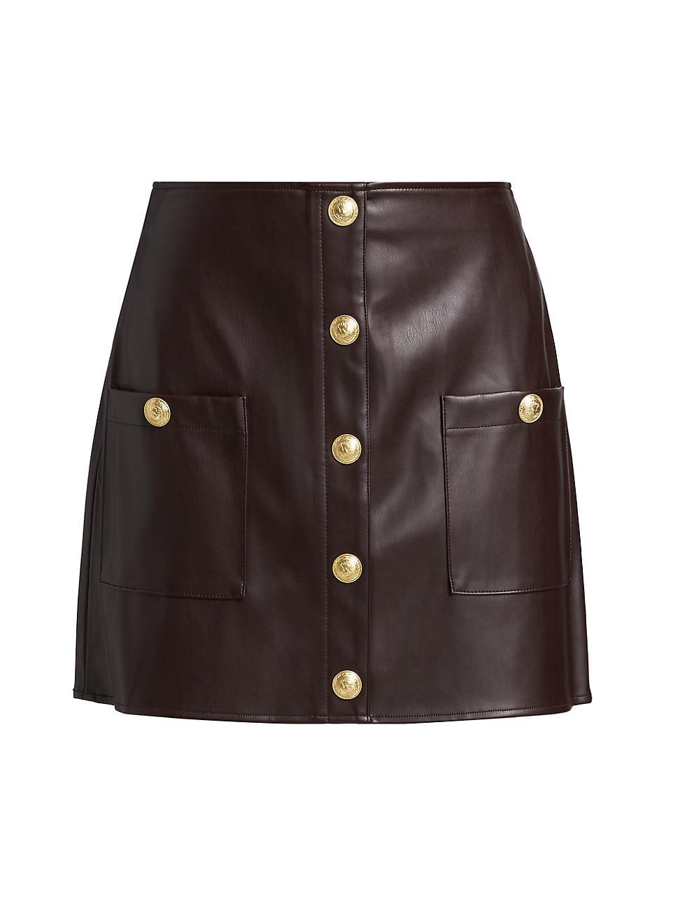 Womens Truman Faux Leather Miniskirt Product Image