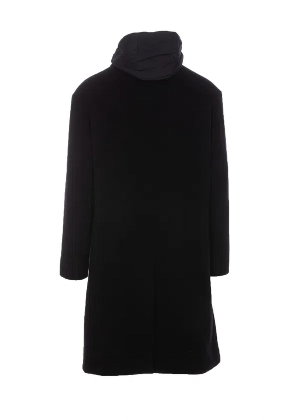 HERNO Ecoage And New Velour Coat In Black Product Image