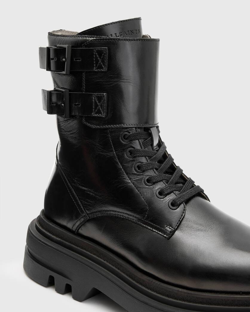 Zoe Lace Up Chunky Leather Boots Product Image