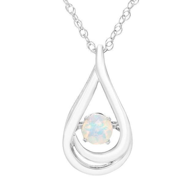 Boston Bay Diamonds Brilliance in Motion Sterling Silver White Opal Teardrop Pendant Necklace, Womens Multicolor Product Image