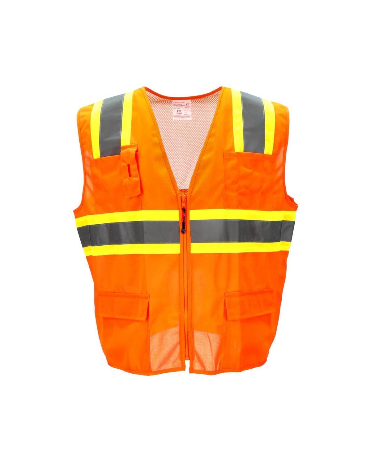 RefrigiWear Mens Hi Vis Orange Safety Work Vest - Orange Product Image