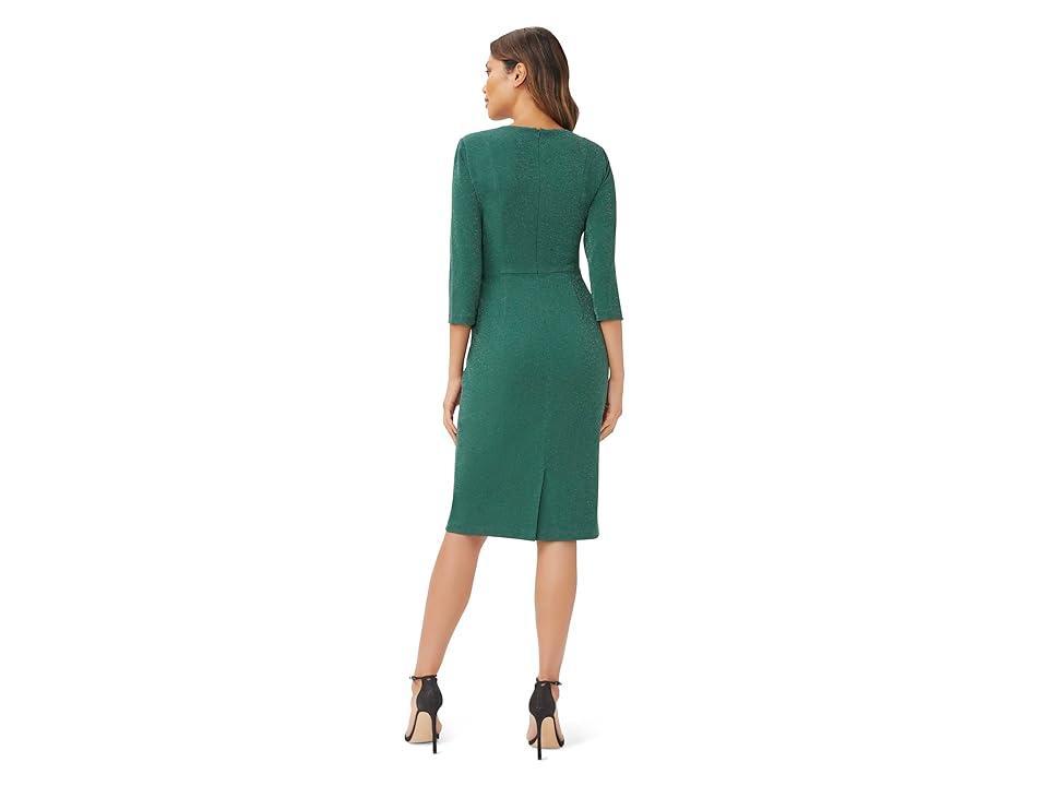 Adrianna Papell Plus Metallic Knit Three Quarter Sleeve Dress Product Image