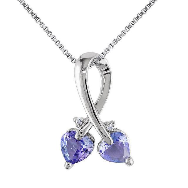 Stella Grace Tanzanite & Diamond Accent Sterling Silver Pendant Necklace, Womens Purple Product Image