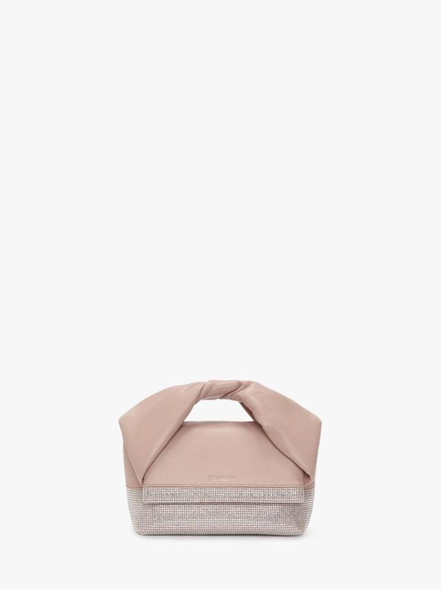 MEDIUM TWISTER - LEATHER TOP HANDLE BAG WITH CRYSTALS in pink | JW Anderson US  Product Image