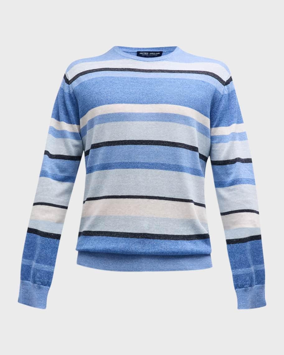 Men's Serene Linen-Wool Stripe Crewneck Sweater Product Image