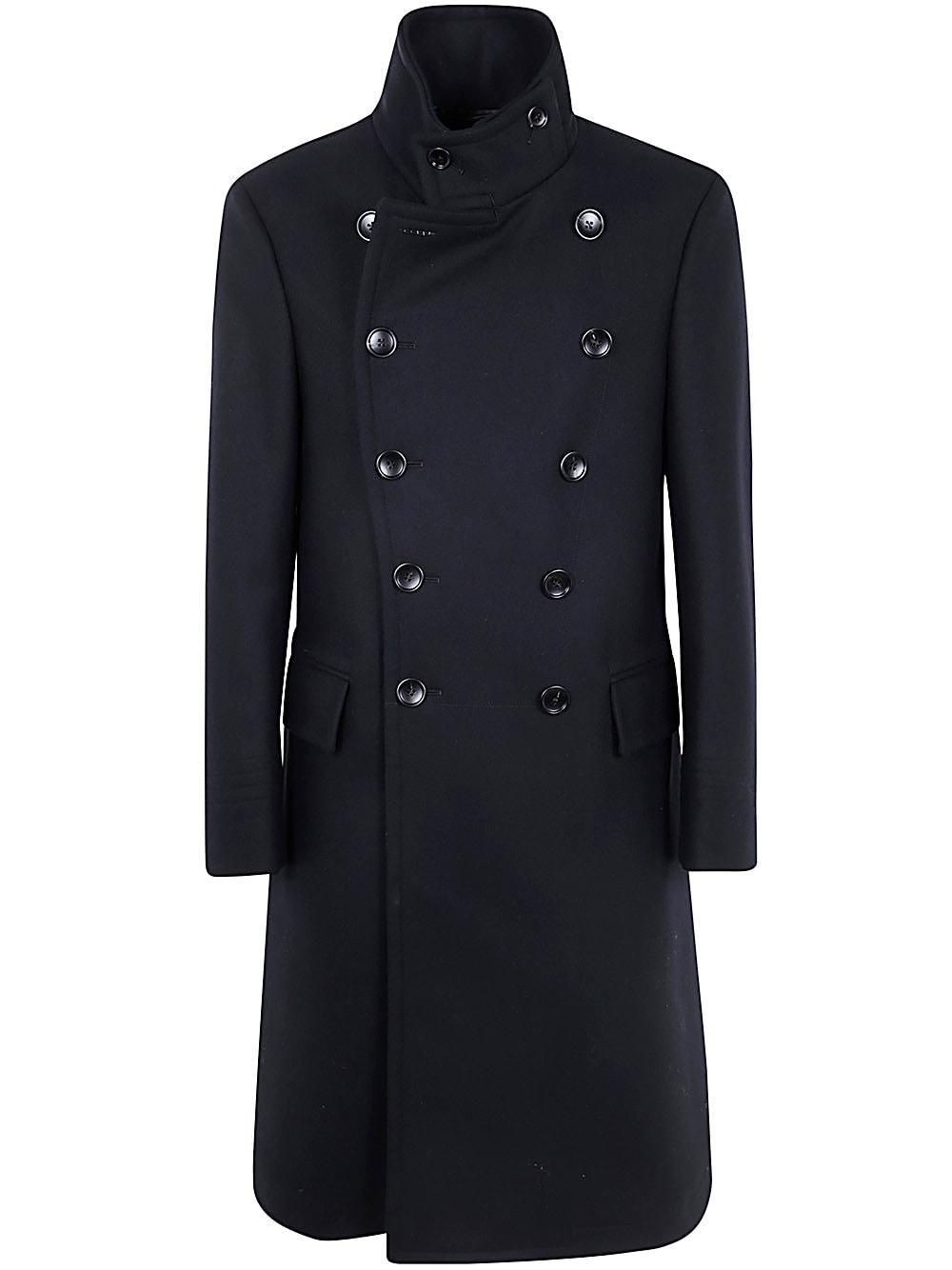 TOM FORD Wool Blend Melton Coat In Black Product Image