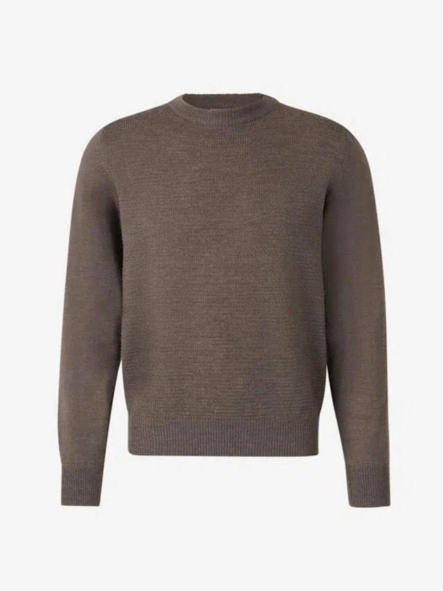 CANALI Textured Wool Sweater In Brown Product Image