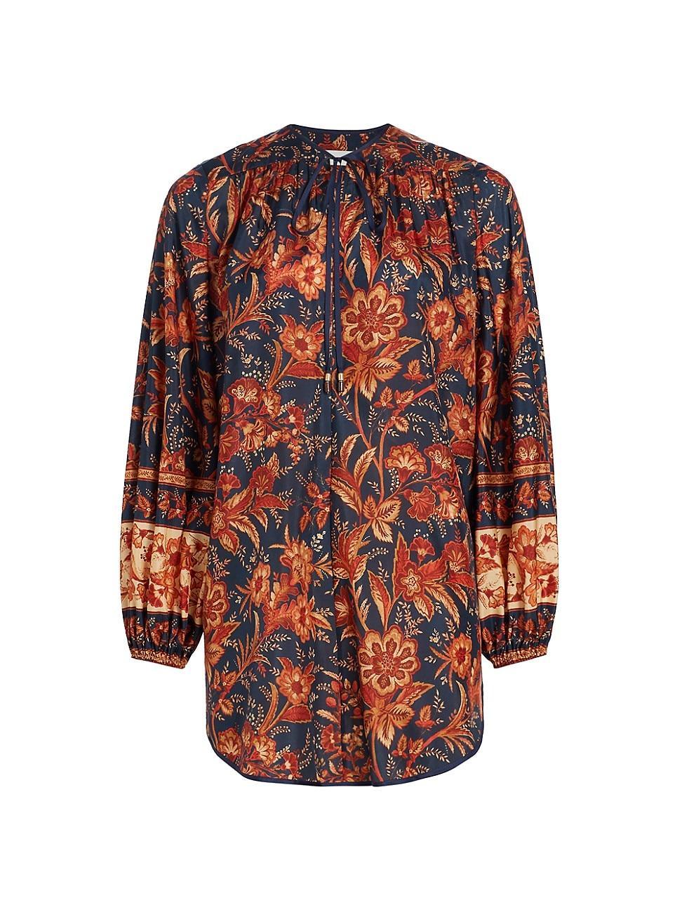 Womens Junie Floral Silk Tunic Product Image