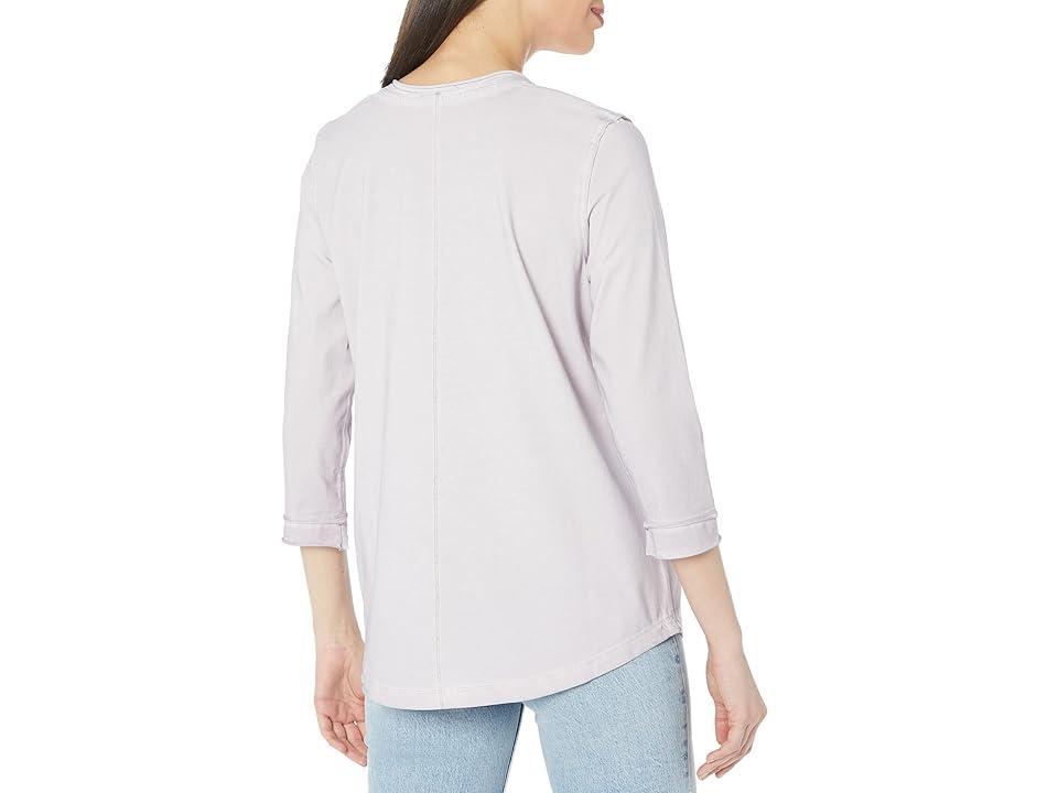 NIC+ZOE 3/4 Sleeve Roll V Tee (Lilac) Women's Clothing Product Image