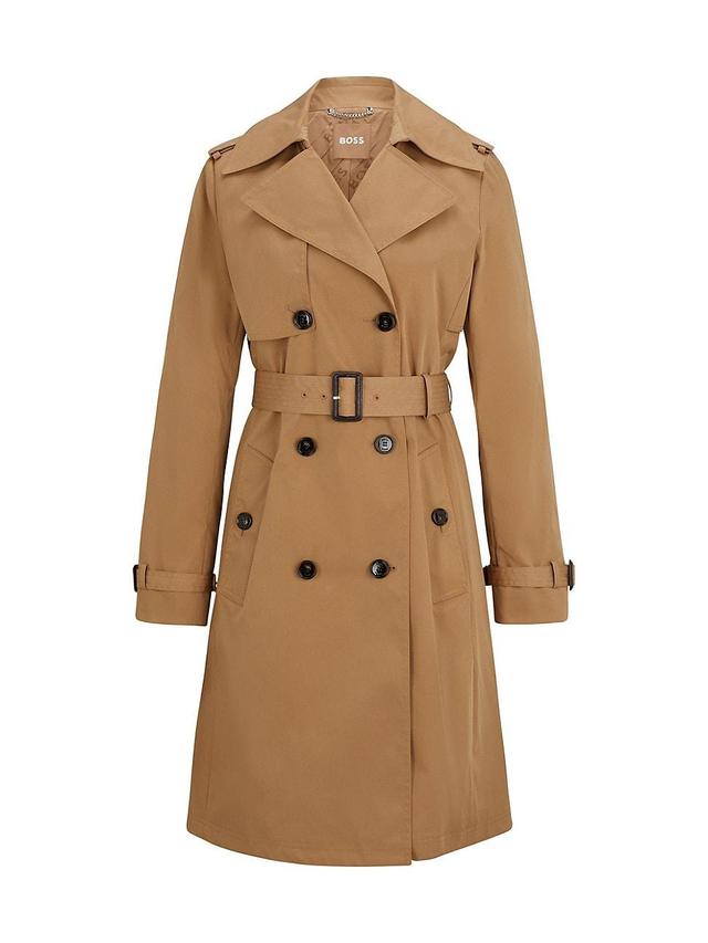 Womens Regular-Fit Trench Coat with Buckled Belt Product Image