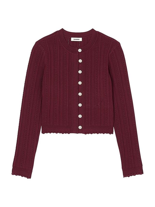 Womens Cable Knit Cardigan Product Image