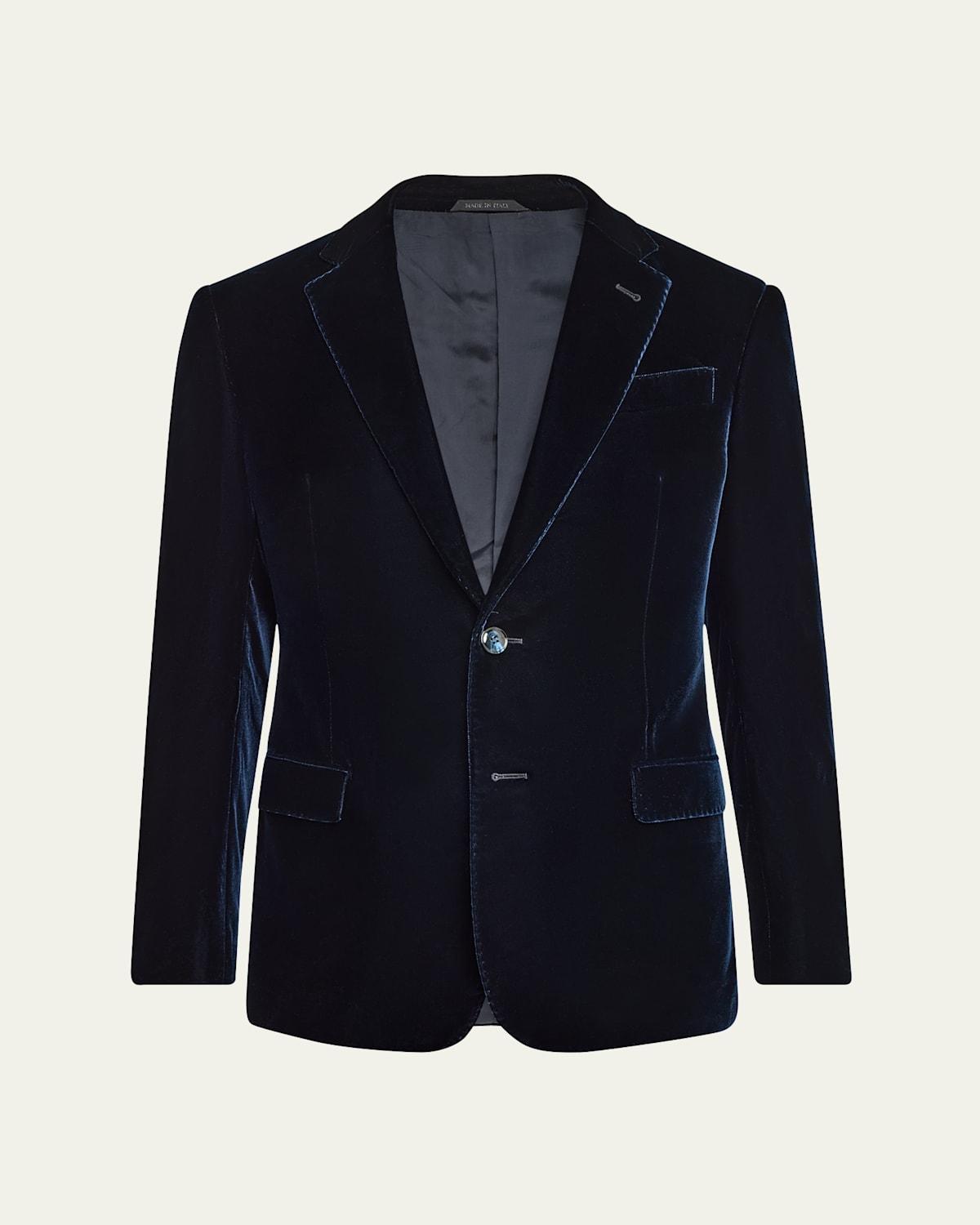 Mens Velvet Single-Breasted Blazer Product Image