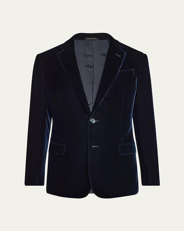 Mens Velvet Single-Breasted Blazer Product Image