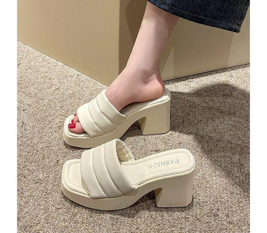 Square-Toe Platform Slide Sandals product image