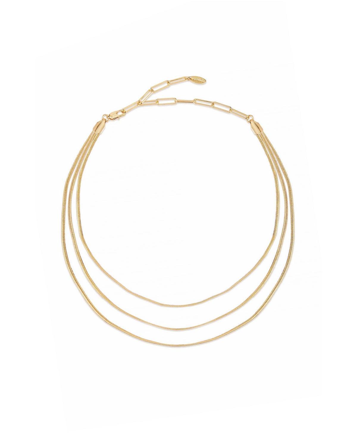 Ettika Triple Flex Snake Chain Necklace in 18K Gold Plated, 13 Product Image