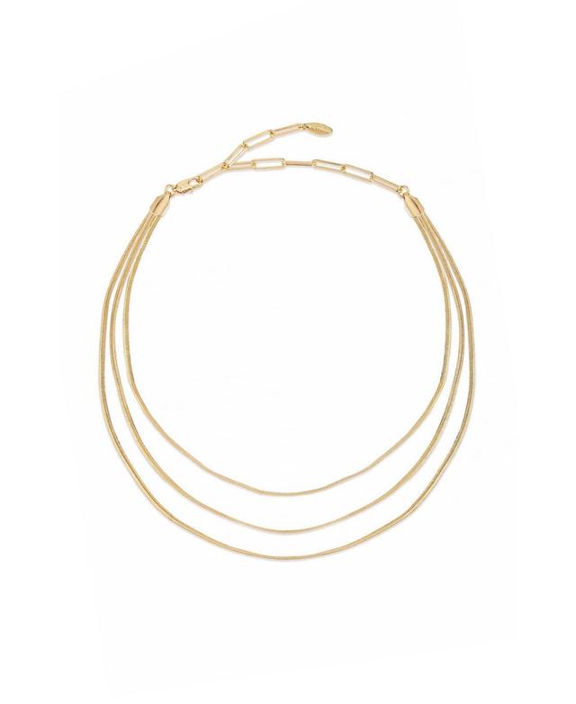 Ettika Triple Flex Snake Chain Necklace in 18K Gold Plated, 13 Product Image