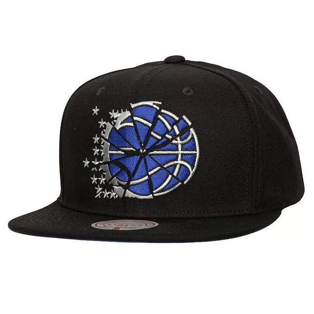 Mitchell & Ness Mens Black Orlando Magic Shattered Snapback Hat Product Image