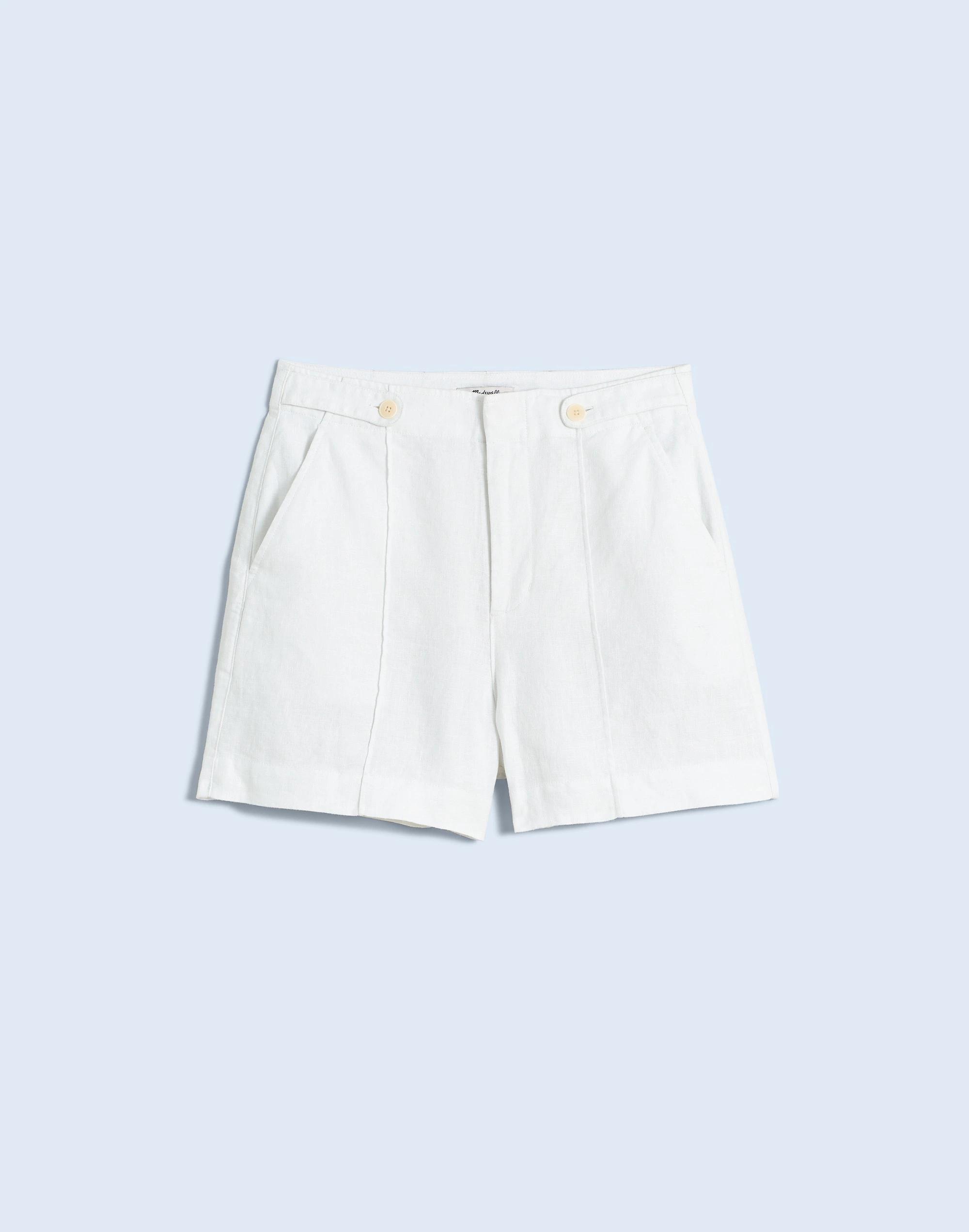 Clean Button-Tab Shorts in Linen Canvas Product Image