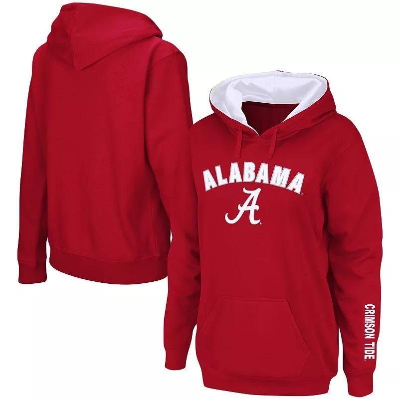 Womens Crimson Indiana Hoosiers Arch & Logo 1 Pullover Hoodie Product Image