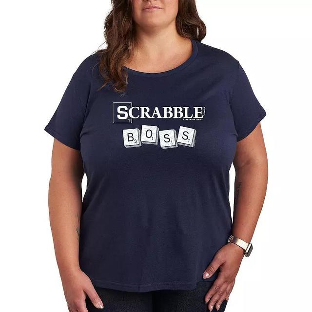 Plus Scrabble Scrabble Boss Graphic Tee by Hasbro, Womens Blue Product Image