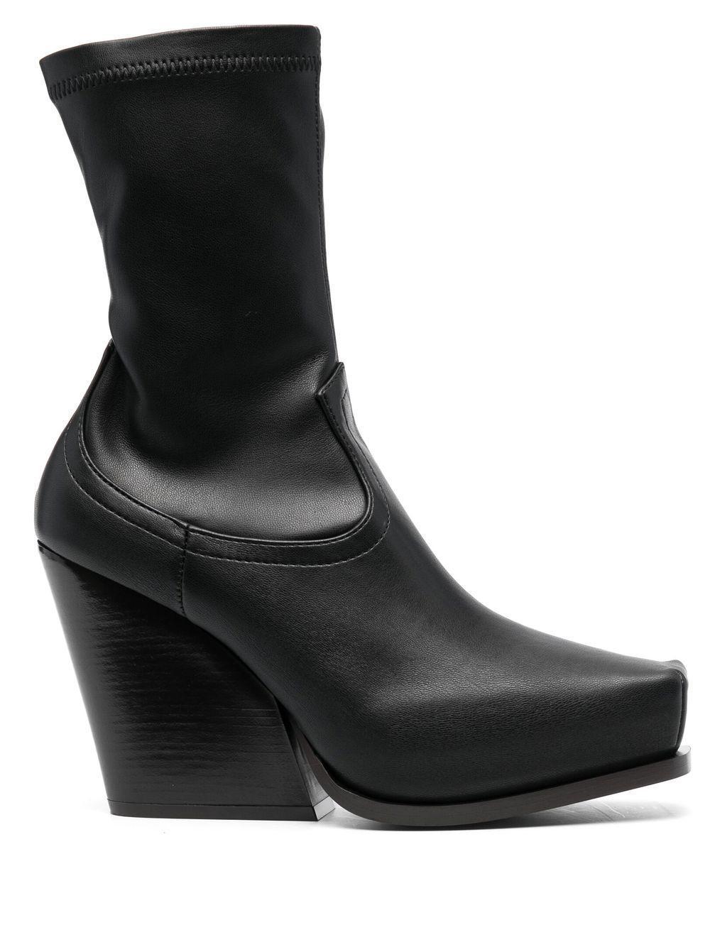 STELLA MCCARTNEY Black Cowboy 105 Faux Leather Ankle Boots Product Image