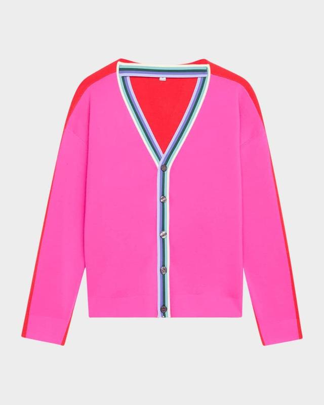 Colorblock Convertible Wool Cardigan Product Image