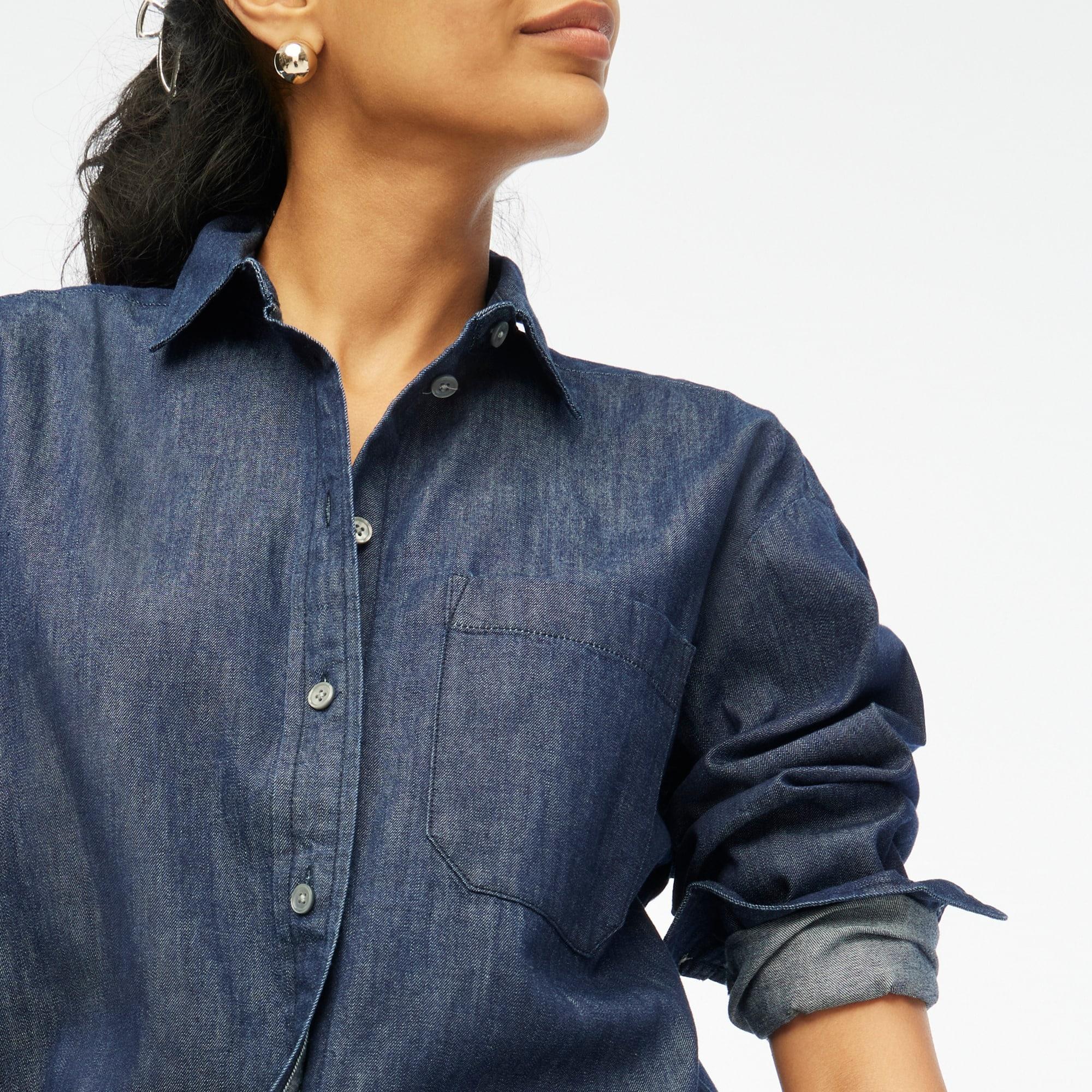 Chambray oversized button-up shirt Product Image