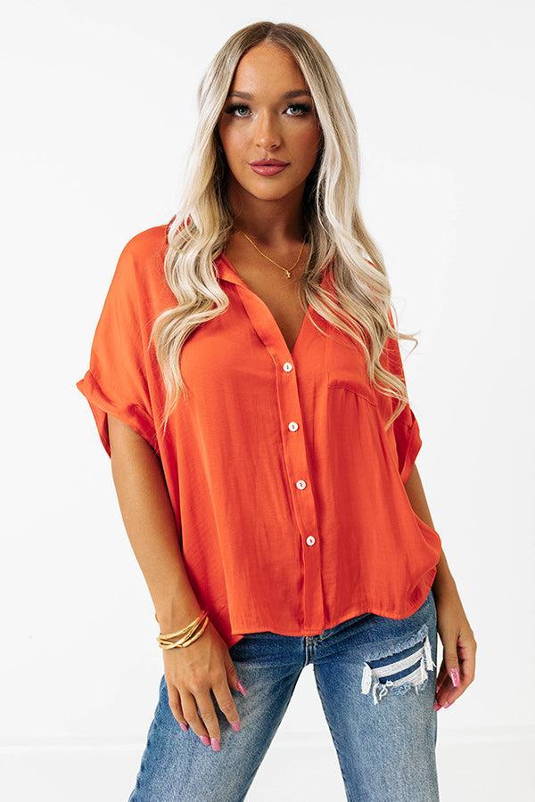 Name Of The Game Shift Top In Tangerine Product Image